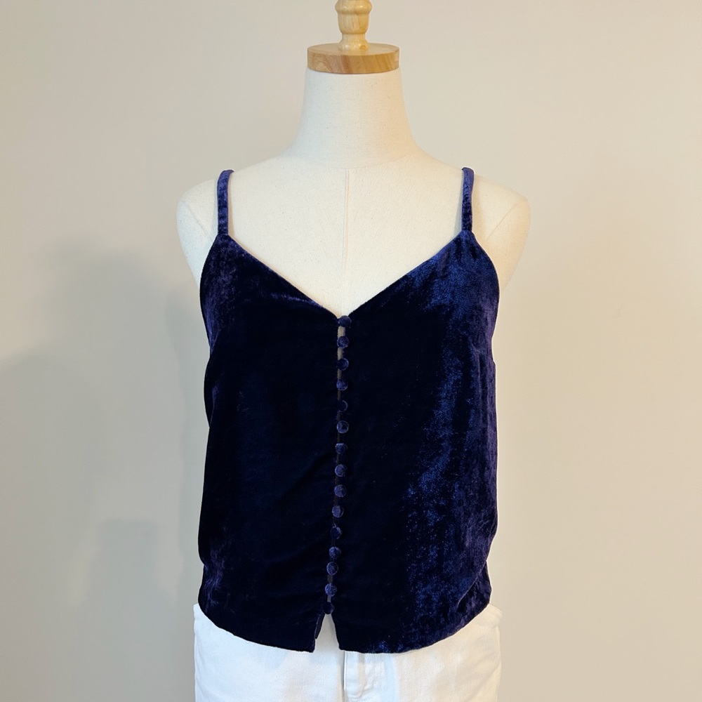 Madewell Blue Velvet Tank Top
